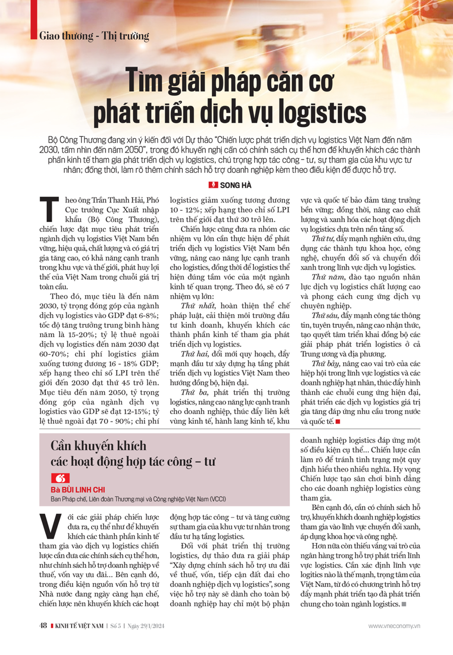 Find the solution for fundamental growth in logistics services