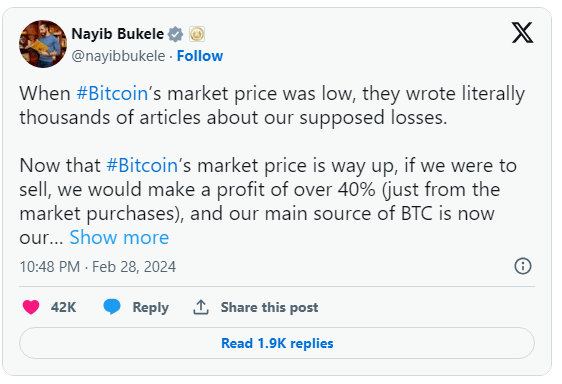 Bet big on Bitcoin, El Salvador reaps 40% gains