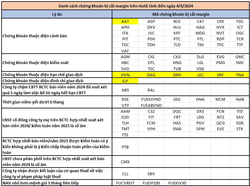 The HoSE Delists Margin Stocks Due to Losses: Nearly 100 Securities Barred from Margin Trading