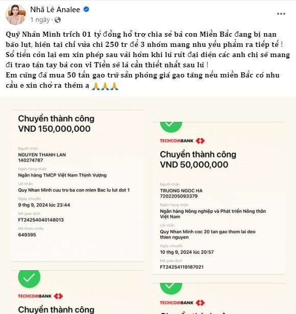 “A Billion-Dollar Beauty: Nhã Lê’s Generous Contribution to Flood Relief Efforts”