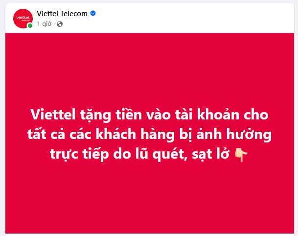 Viettel, Mobifone Donate Directly to Customers in Storm-hit Areas; Vinaphone Keeps Branches Open Till Midnight