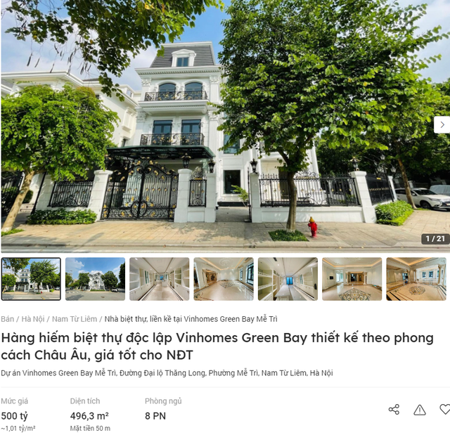 The Ultimate Luxury: Hanoi Villas Selling Fast with Record-Breaking Prices, Reaching a Peak of 500 Billion VND per Villa