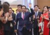 “The Prime Minister Meets with Viettel, PVN, Sungroup, DEEP C, and Hundreds of Businesses at the ’80 Years of Businesses Accompanying the Nation’ Conference.”