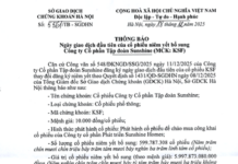 Sunshine Group’s Additional 600 Million Listed Shares Officially Trade on HNX Starting December 24