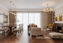 Luxurious Euro-American Interior Design for 110m² Apartments