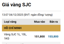 December 4th: SJC Gold and Gold Ring Prices Plummet by Up to 1 Million VND per Tael