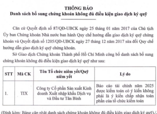 HOSE Adds TIX to Margin Cut List